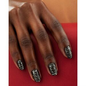Sally Hansen Insta-Dri Nail Polish Powerslide - black with white glitter sparkle